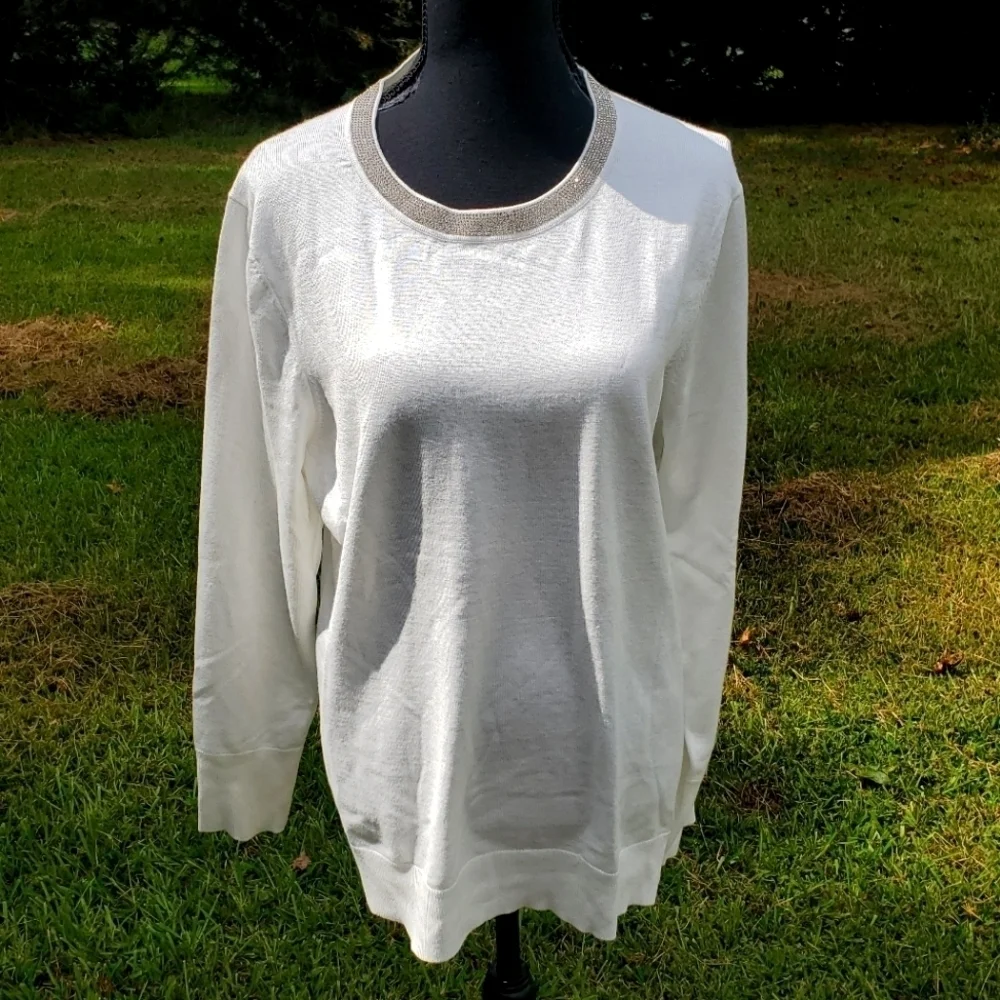 Tommy Hilfiger Sweater With Shimmer Collar XL
